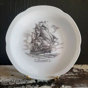 Vtg Home Line Nautical Ship Plate HMS Victory Flagship of Admiral Nelson 1805